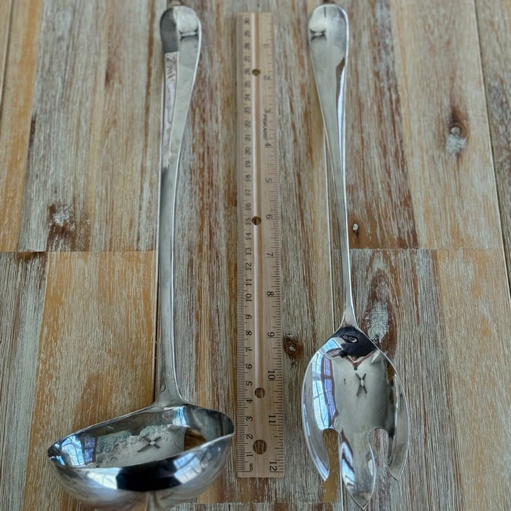 Vintage Italian Silver Plated Ladle and Serving Spoon